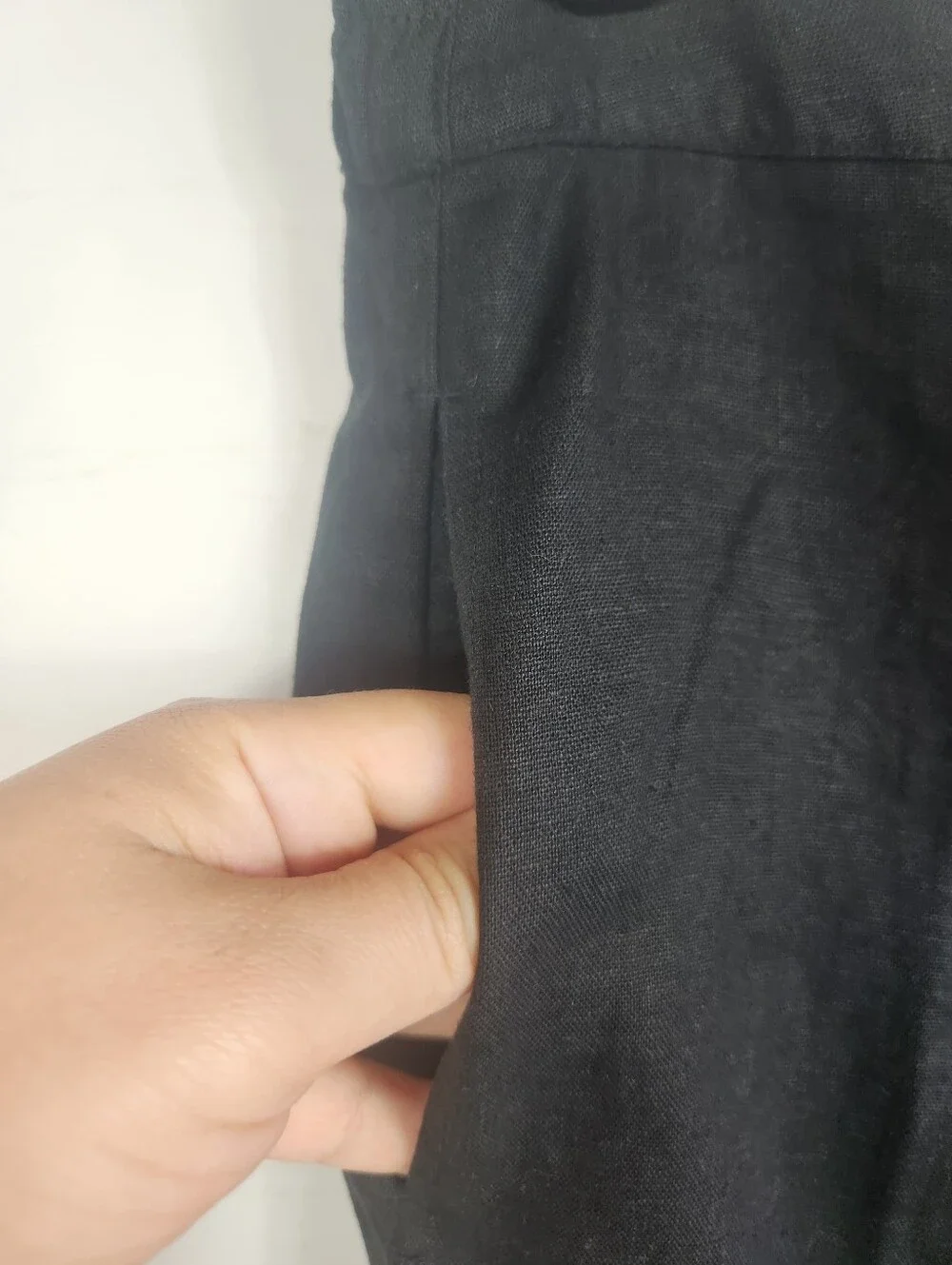 Soft Surroundings Sonoma Black Linen Blend Side Button Wide Leg Pull-On Pants L